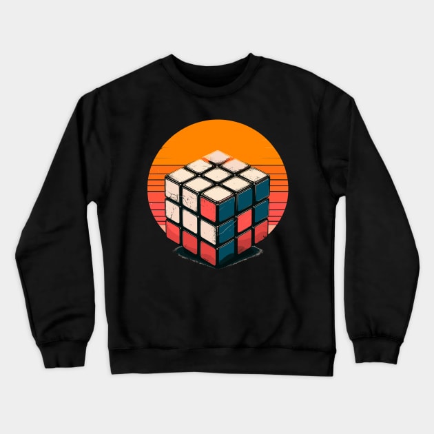 Retro speed cube puzzle Crewneck Sweatshirt by TomFrontierArt